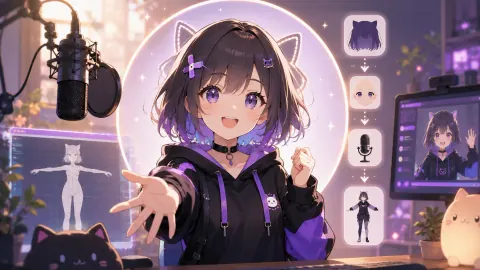 VTuber beginner course cover: first avatar, tracking, and going live