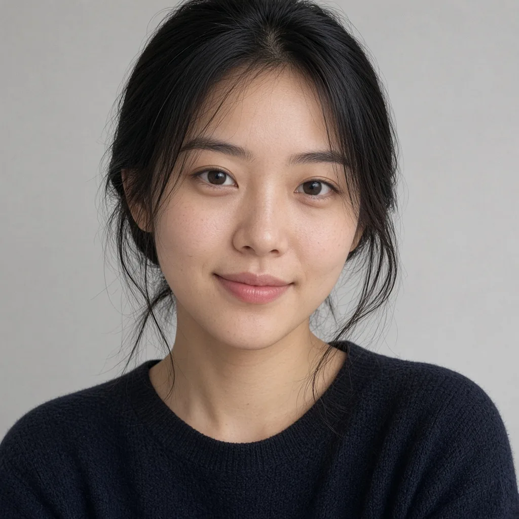 Real portrait photo before BeTuber photo-to-VTuber conversion — young woman looking at camera